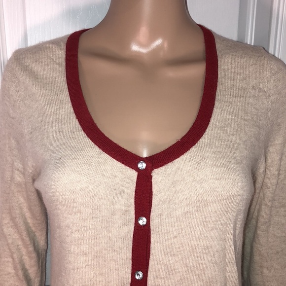 BCBGMAXAZRIA  Red/Tan Caridgan M - Picture 2 of 6